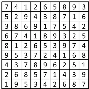 Completed grid for puzzle 30