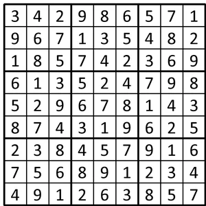 Completed grid for puzzle 39