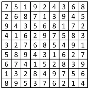 Completed grid for puzzle 41