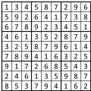 Completed grid for puzzle 43