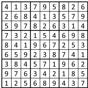 Completed grid for puzzle 45