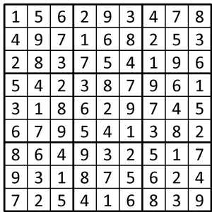 Completed grid for puzzle 54