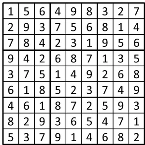 Completed grid for puzzle 61