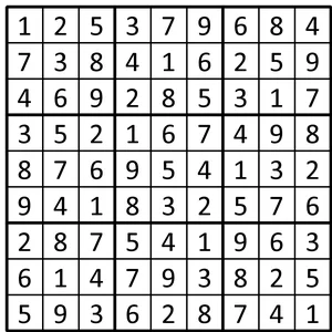 Completed grid for puzzle 62