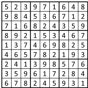 Completed grid for puzzle 65