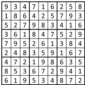Completed grid for puzzle 69