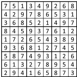 Completed grid for puzzle 70