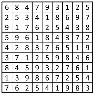 Completed grid for puzzle 78