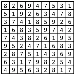 Completed grid for puzzle 83