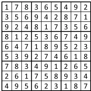 Completed grid for puzzle 87