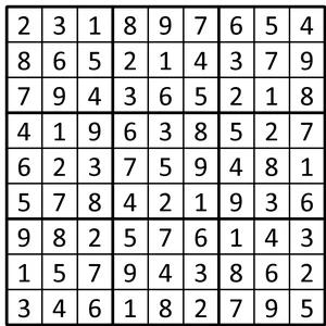 Completed grid for puzzle 88
