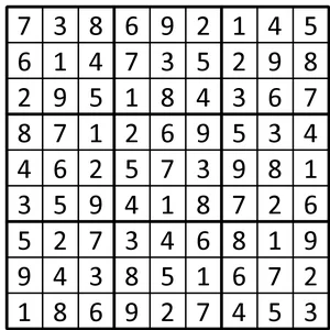 Completed grid for puzzle 9