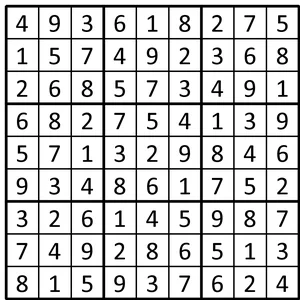 Completed grid for puzzle 90