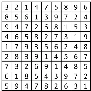 Completed grid for puzzle 95