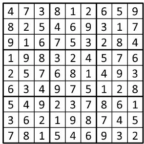 Completed grid for puzzle 107