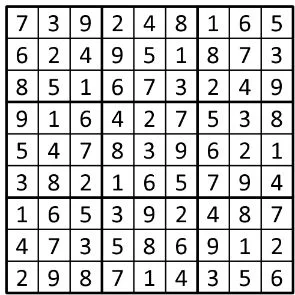Completed grid for puzzle 12