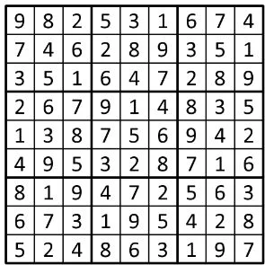 Completed grid for puzzle 121