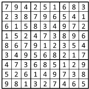 Completed grid for puzzle 123