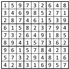 Completed grid for puzzle 129