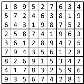 Completed grid for puzzle 13