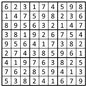 Completed grid for puzzle 143