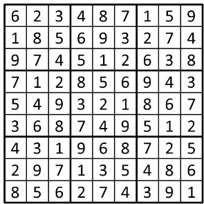 Completed grid for puzzle 149