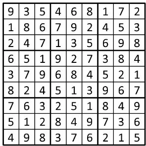 Completed grid for puzzle 151
