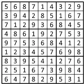 Completed grid for puzzle 154