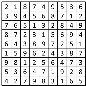 Completed grid for puzzle 156