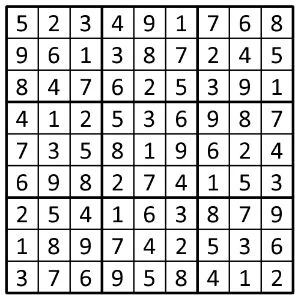 Completed grid for puzzle 158