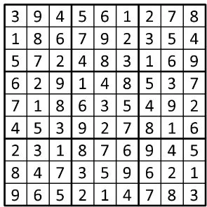 Completed grid for puzzle 171