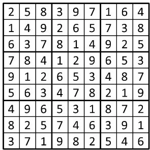 Completed grid for puzzle 181