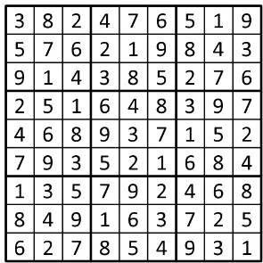 Completed grid for puzzle 184