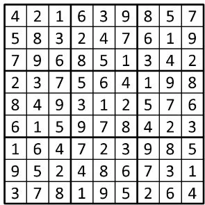 Completed grid for puzzle 187