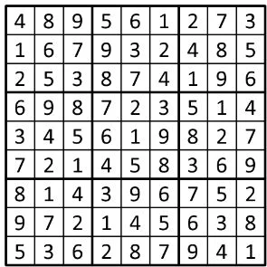 Completed grid for puzzle 189