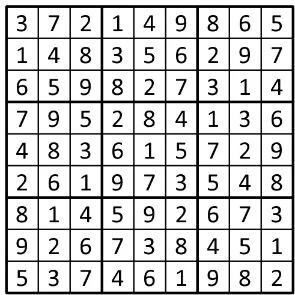 Completed grid for puzzle 19