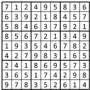 Completed grid for puzzle 191
