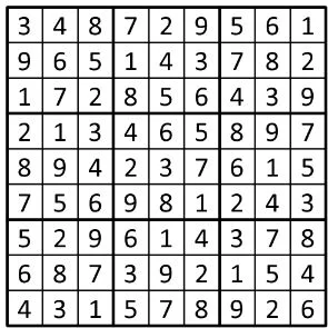 Completed grid for puzzle 196