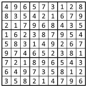Completed grid for puzzle 2