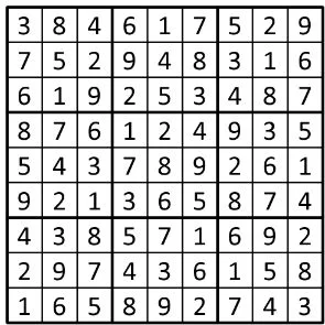 Completed grid for puzzle 207