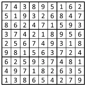 Completed grid for puzzle 218
