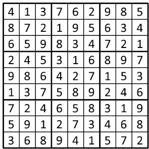 Completed grid for puzzle 22