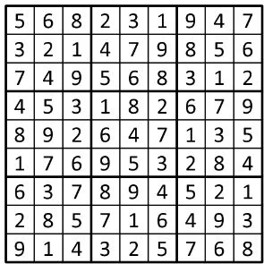 Completed grid for puzzle 222