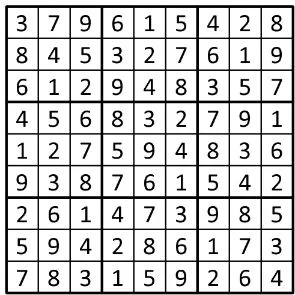 Completed grid for puzzle 27