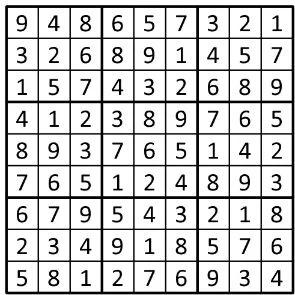Completed grid for puzzle 28