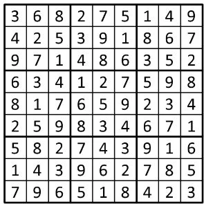 Completed grid for puzzle 29