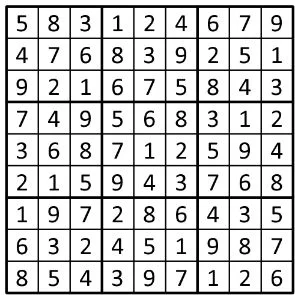 Completed grid for puzzle 3