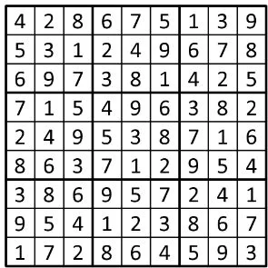 Completed grid for puzzle 30