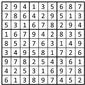 Completed grid for puzzle 31