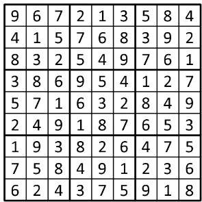 Completed grid for puzzle 42